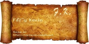 Fáy Kevin névjegykártya