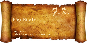 Fáy Kevin névjegykártya